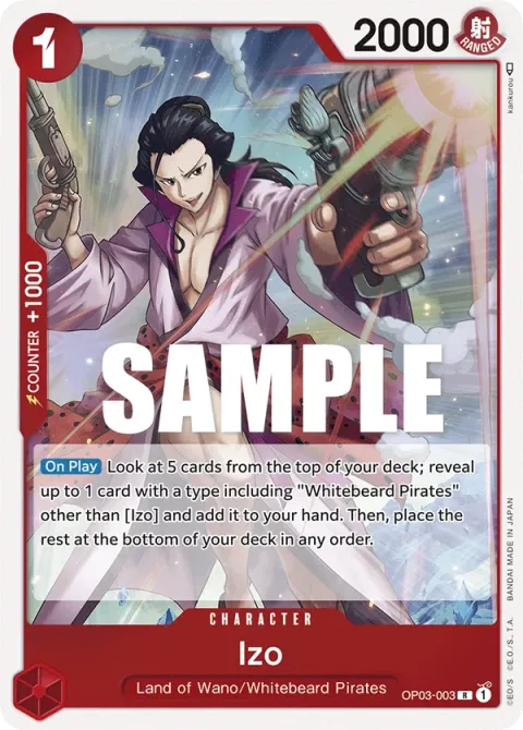 Carte One Piece Izo OP03-003, extension Pillars of Strength (sortie anglaise)