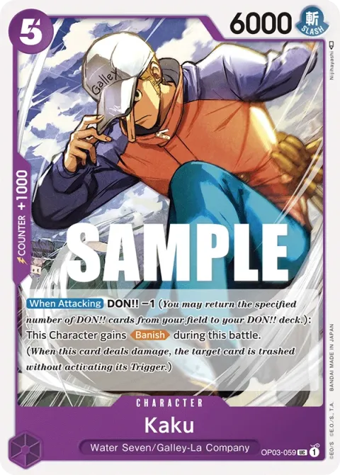 Carte One Piece Kaku OP03-059, extension Pillars of Strength (sortie anglaise)