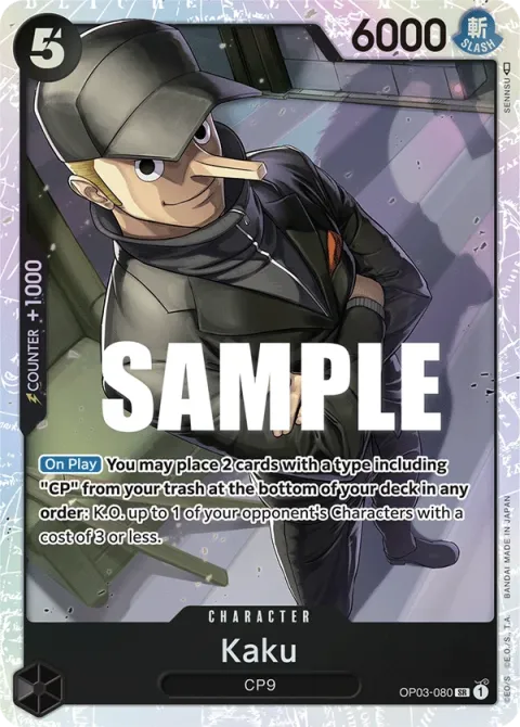 Carte One Piece Kaku OP03-080, extension Pillars of Strength (sortie anglaise)