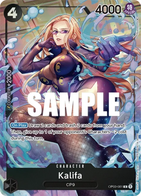 Carte One Piece Kalifa OP03-081 · parallèle, extension Pillars of Strength (sortie anglaise)