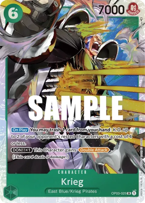 Carte One Piece Krieg OP03-025, extension Pillars of Strength (sortie anglaise)