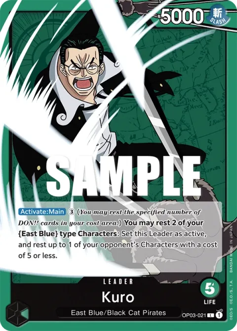 Carte One Piece Kuro OP03-021, extension Pillars of Strength (sortie anglaise)