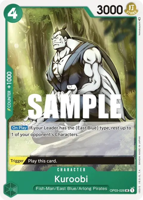 Carte One Piece Kuroobi OP03-026, extension Pillars of Strength (sortie anglaise)
