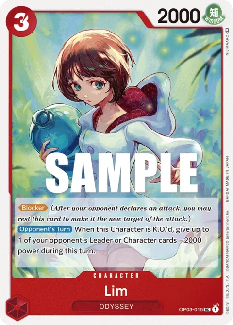 Carte One Piece Lim OP03-015, extension Pillars of Strength (sortie anglaise)