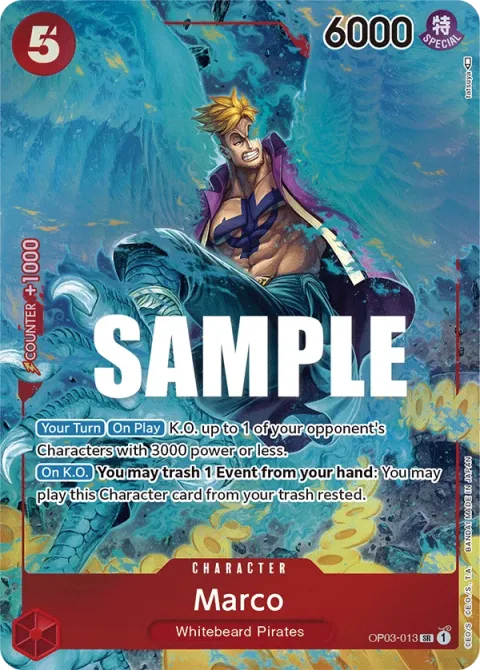 Carte One Piece Marco OP03-013 · parallèle, extension Pillars of Strength (sortie anglaise)