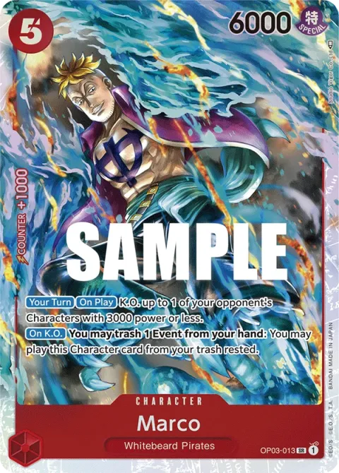 Carte One Piece Marco OP03-013, extension Pillars of Strength (sortie anglaise)