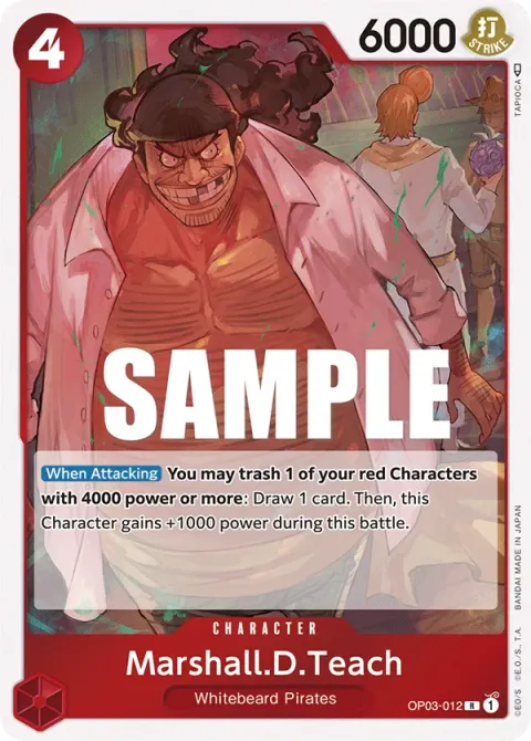 Carte One Piece Marshall.D.Teach OP03-012, extension Pillars of Strength (sortie anglaise)