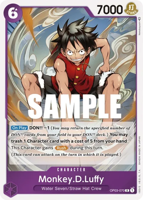 Carte One Piece Monkey.D.Luffy OP03-070, extension Pillars of Strength (sortie anglaise)