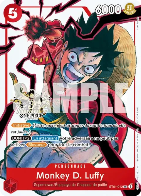 Carte One Piece Monkey D. Luffy ST01-012 · parallèle, extension Pillars of Strength (sortie anglaise)