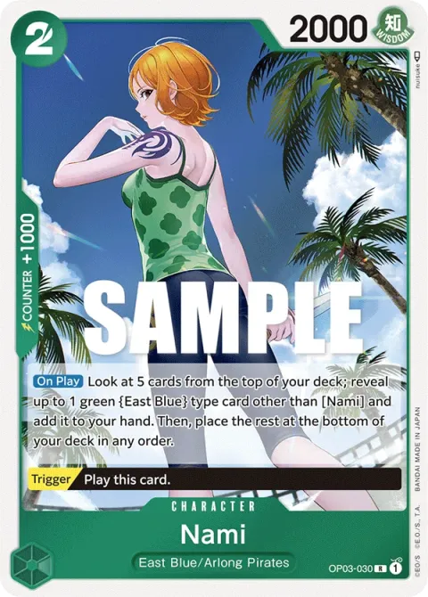 Carte One Piece Nami OP03-030, extension Pillars of Strength (sortie anglaise)