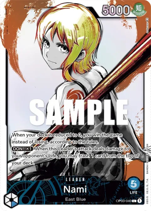 Carte One Piece Nami OP03-040 · parallèle, extension Pillars of Strength (sortie anglaise)