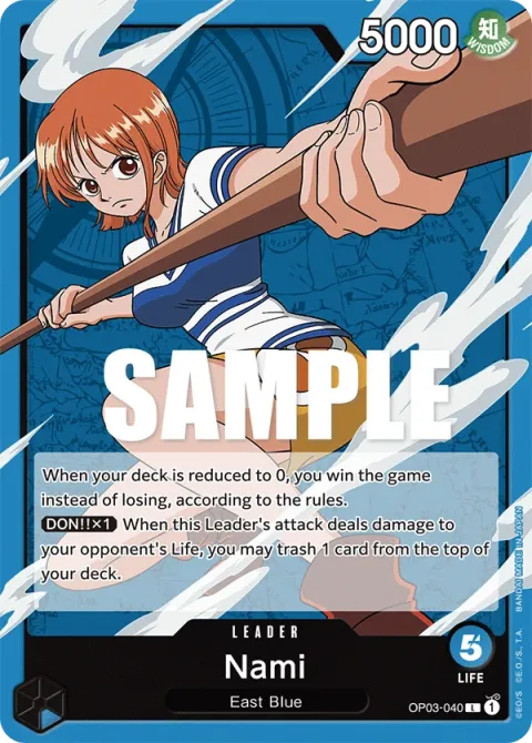 Carte One Piece Nami OP03-040, extension Pillars of Strength (sortie anglaise)