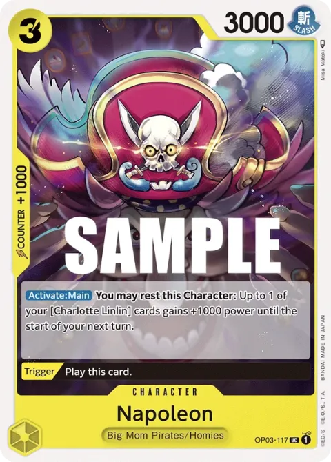 Carte One Piece Napoleon OP03-117, extension Pillars of Strength (sortie anglaise)