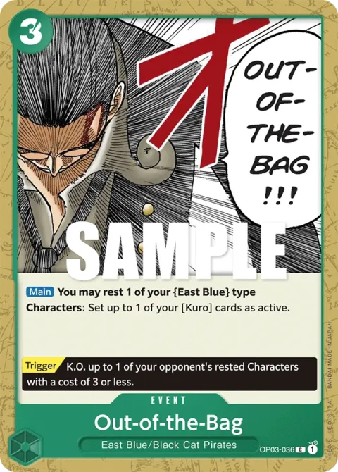 Carte One Piece Out-of-the-Bag OP03-036, extension Pillars of Strength (sortie anglaise)