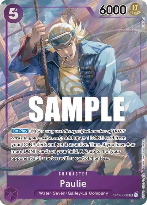Carte One Piece Paulie OP03-066 · parallèle, extension Pillars of Strength (sortie anglaise)