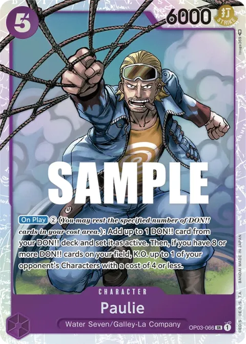 Carte One Piece Paulie OP03-066, extension Pillars of Strength (sortie anglaise)