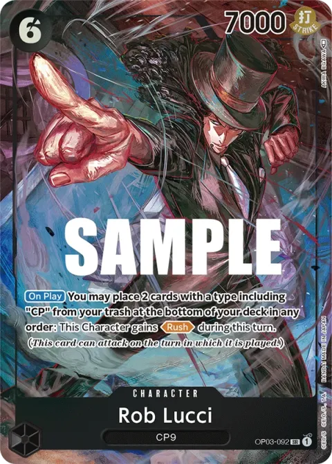 Carte One Piece Rob Lucci OP03-092 · parallèle, extension Pillars of Strength (sortie anglaise)
