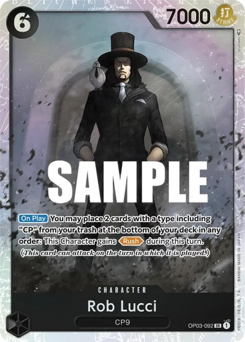 Carte One Piece Rob Lucci OP03-092, extension Pillars of Strength (sortie anglaise)
