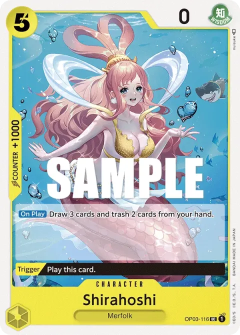 Carte One Piece Shirahoshi OP03-116, extension Pillars of Strength (sortie anglaise)