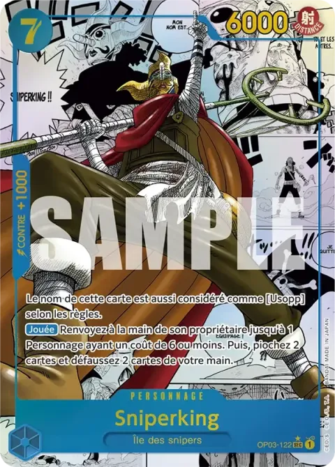 Carte One Piece Sniperking OP03-122 · parallèle, extension Pillars of Strength (sortie anglaise)