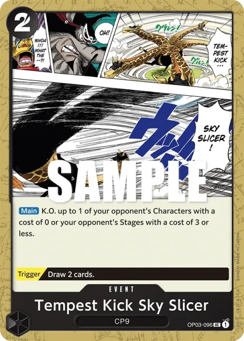 Carte One Piece Tempest Kick Sky Slicer OP03-096, extension Pillars of Strength (sortie anglaise)