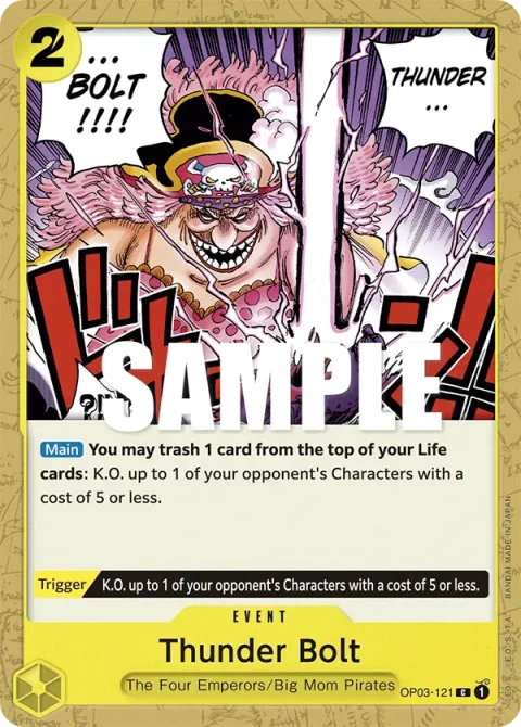 Carte One Piece Thunder Bolt OP03-121, extension Pillars of Strength (sortie anglaise)