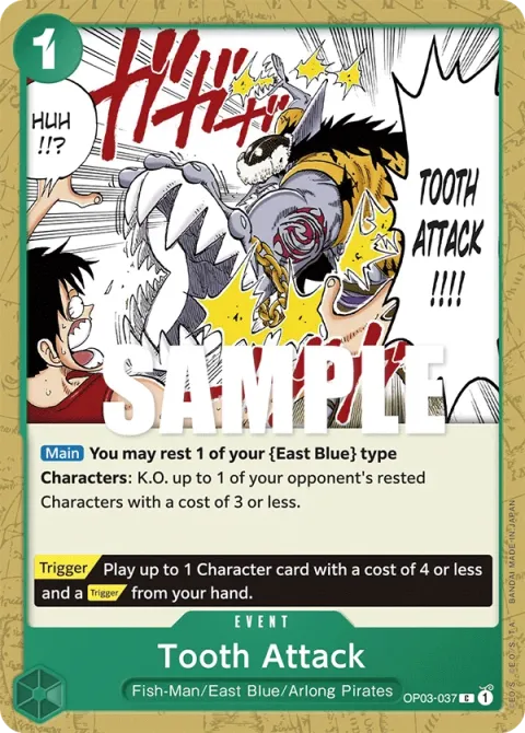 Carte One Piece Tooth Attack OP03-037, extension Pillars of Strength (sortie anglaise)