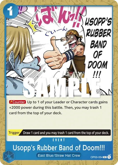 Carte One Piece Usopp’s Rubber Band of Doom!!! OP03-054, extension Pillars of Strength (sortie anglaise)