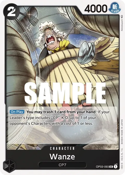 Carte One Piece Wanze OP03-093, extension Pillars of Strength (sortie anglaise)