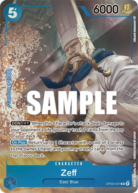 Carte One Piece Zeff OP03-047 · parallèle, extension Pillars of Strength (sortie anglaise)
