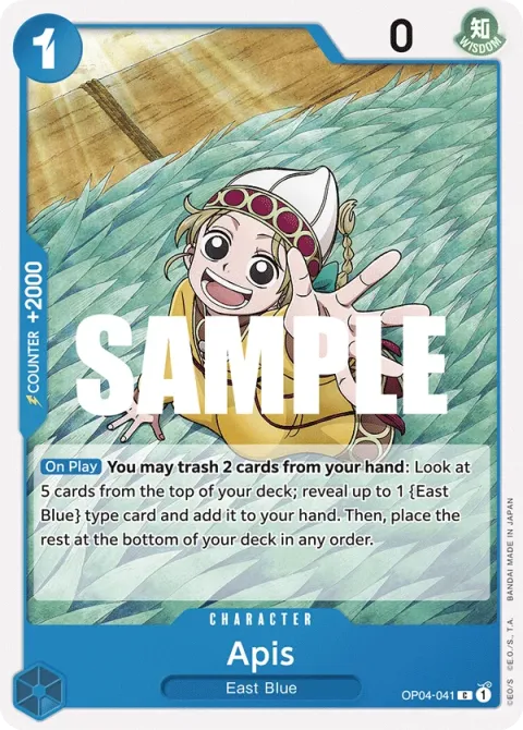 Carte One Piece Apis OP04-041, extension Kingdoms of Intrigue (sortie anglaise)