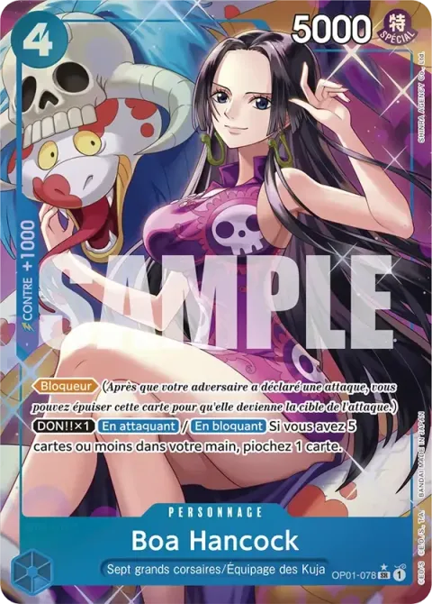 Carte One Piece Boa Hancock OP01-078 · parallèle 2, extension Kingdoms of Intrigue (sortie anglaise)