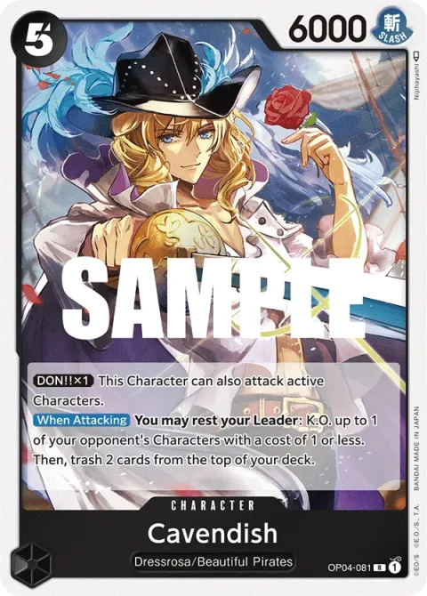 Carte One Piece Cavendish OP04-081, extension Kingdoms of Intrigue (sortie anglaise)