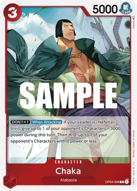 Carte One Piece Chaka OP04-008, extension Kingdoms of Intrigue (sortie anglaise)
