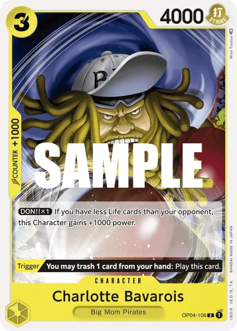 Carte One Piece Charlotte Bavarois OP04-106, extension Kingdoms of Intrigue (sortie anglaise)