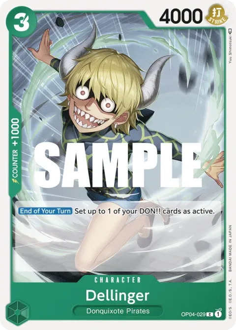 Carte One Piece Dellinger OP04-029, extension Kingdoms of Intrigue (sortie anglaise)