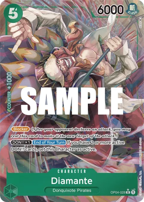 Carte One Piece Diamante OP04-028 · parallèle, extension Kingdoms of Intrigue (sortie anglaise)