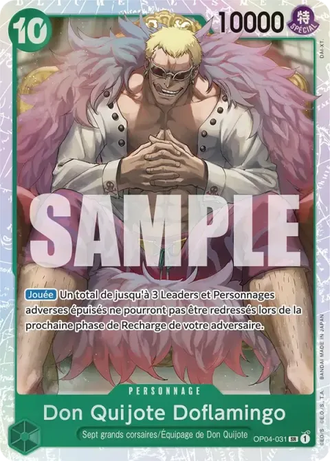 Carte One Piece Don Quijote Doflamingo OP04-031 · parallèle, extension Kingdoms of Intrigue (sortie anglaise)