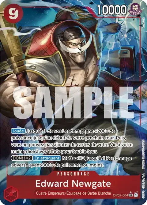 Carte One Piece Edward Newgate OP02-004 · parallèle 2, extension Kingdoms of Intrigue (sortie anglaise)