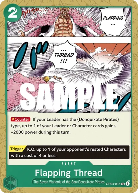 Carte One Piece Flapping Thread OP04-037, extension Kingdoms of Intrigue (sortie anglaise)