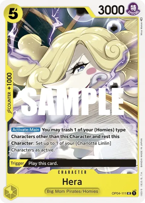 Carte One Piece Hera OP04-111, extension Kingdoms of Intrigue (sortie anglaise)