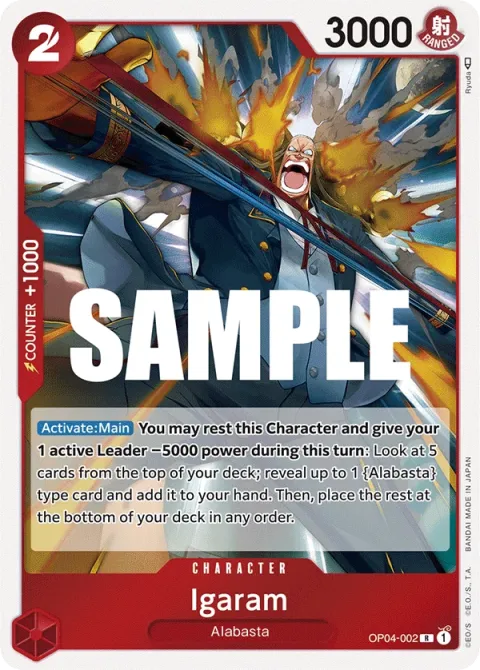 Carte One Piece Igaram OP04-002, extension Kingdoms of Intrigue (sortie anglaise)