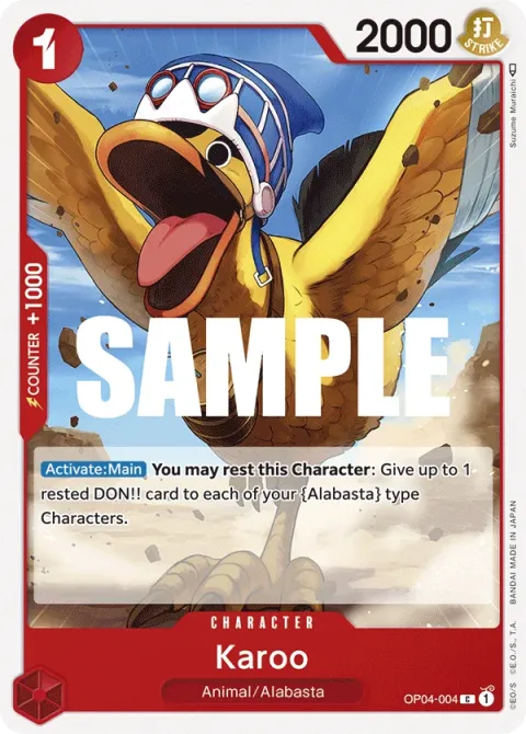 Carte One Piece Karoo OP04-004, extension Kingdoms of Intrigue (sortie anglaise)
