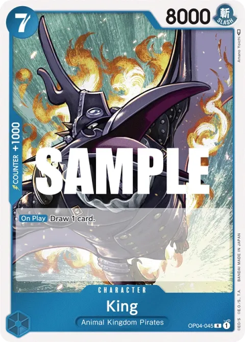 Carte One Piece King OP04-045, extension Kingdoms of Intrigue (sortie anglaise)