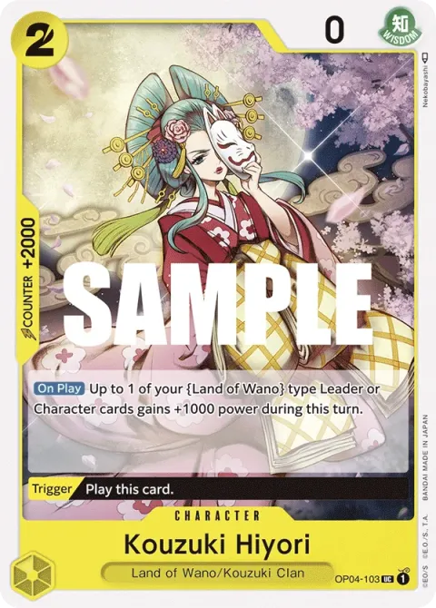 Carte One Piece Kouzuki Hiyori OP04-103, extension Kingdoms of Intrigue (sortie anglaise)