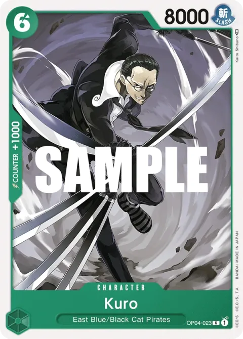 Carte One Piece Kuro OP04-023, extension Kingdoms of Intrigue (sortie anglaise)