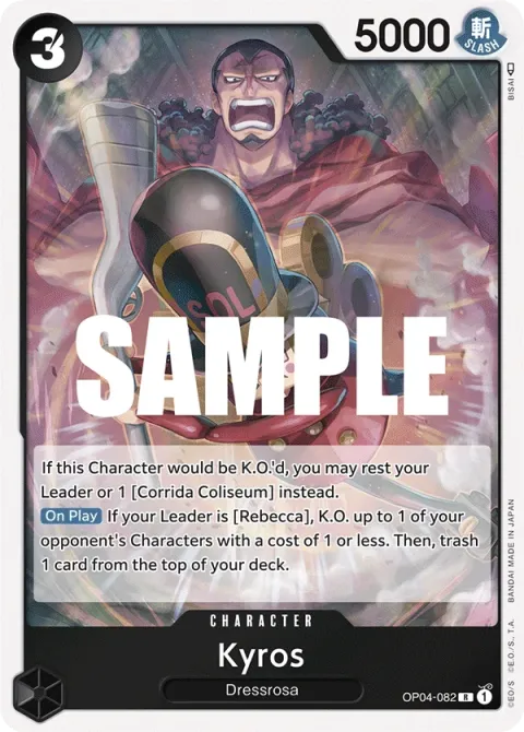 Carte One Piece Kyros OP04-082, extension Kingdoms of Intrigue (sortie anglaise)