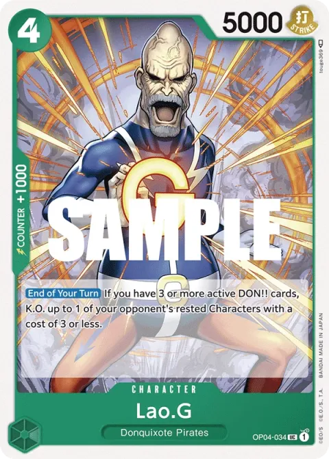 Carte One Piece Lao.G OP04-034, extension Kingdoms of Intrigue (sortie anglaise)