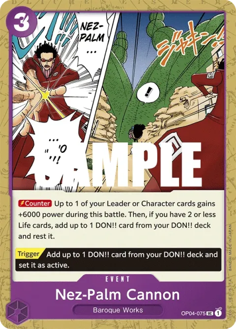 Carte One Piece Nez-Palm Cannon OP04-075, extension Kingdoms of Intrigue (sortie anglaise)