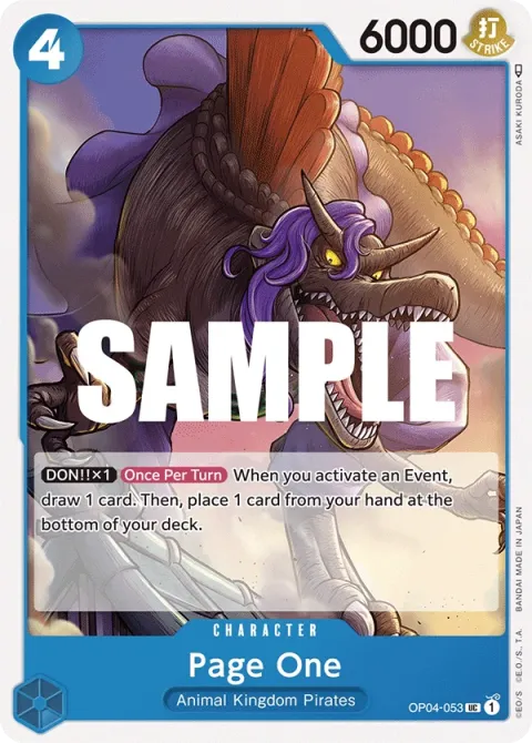 Carte One Piece Page One OP04-053, extension Kingdoms of Intrigue (sortie anglaise)